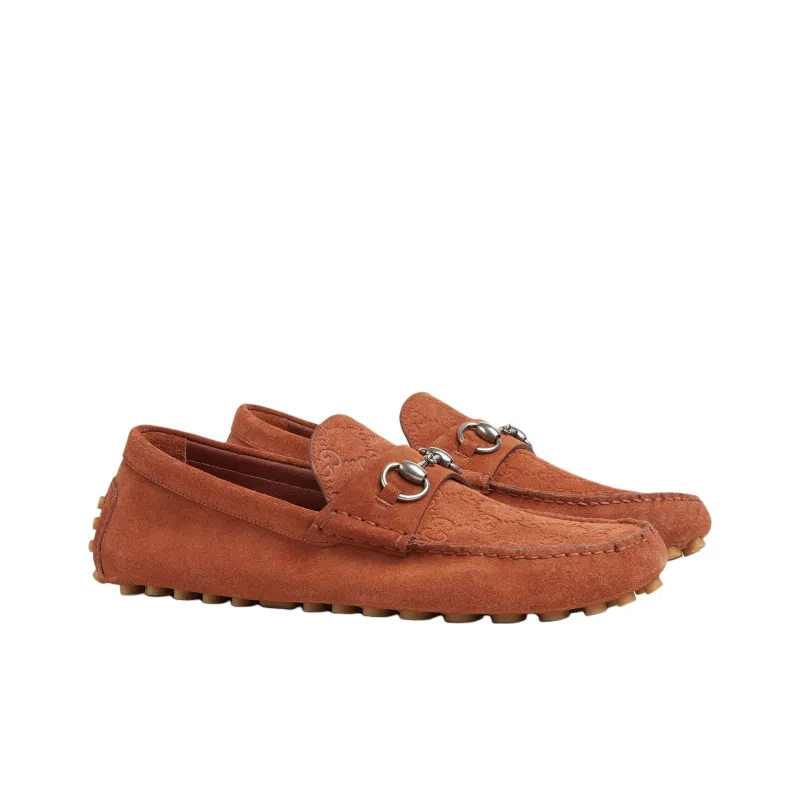 GUCCI Horsebit Beanie Shoes Men's Brown-2