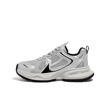CAMEL Chunky Sneakers Men Low Top Gray Silver/White/Black
