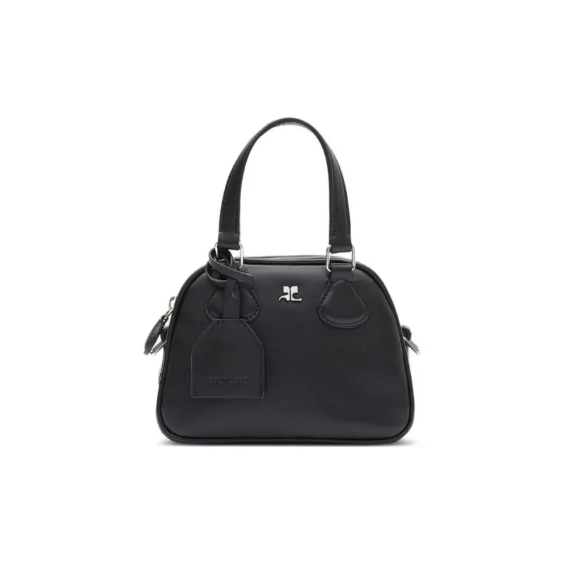 Courrèges Logo Leather Mini Bowling Bag-0