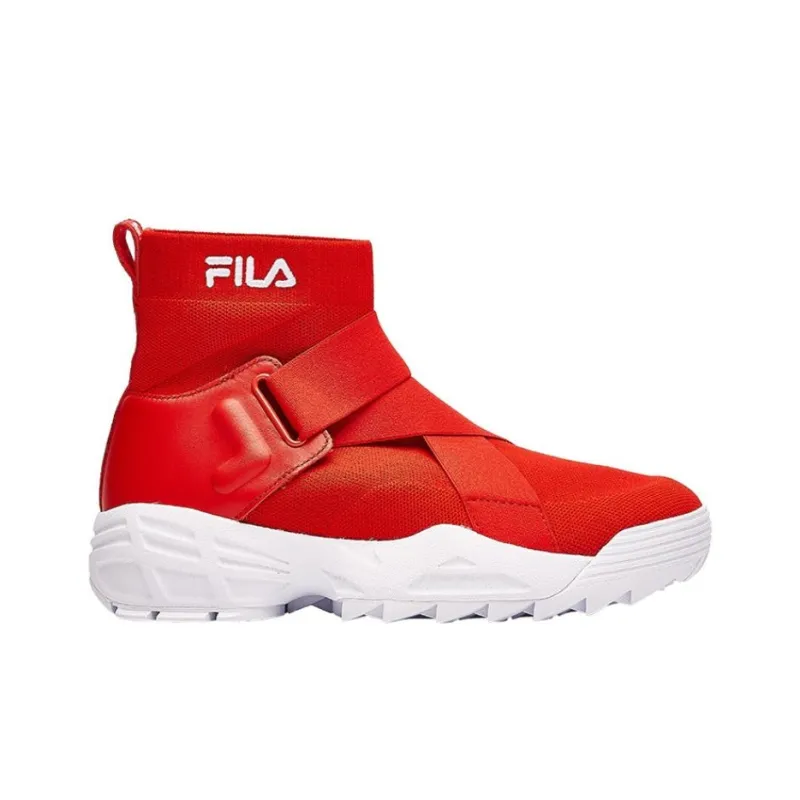 FILA Disruptor Cushioning Anti Slip Wear Resistant Breathability High Top Athletic Shoes Women's Red-1
