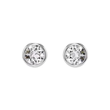 Swarovski Rhodium Plated Stud Earrings Women's Silver