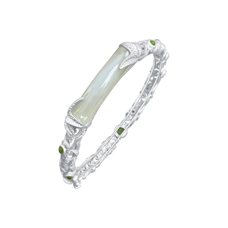 Love Hetian Jade Bangles Green Jade Women's-9