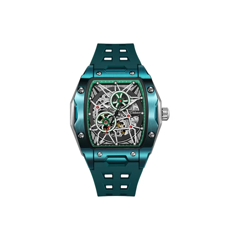 Dulunwe Linker Collection Automatic Mechanical Movement Rubber Strap Watch Men's Watches White Dial-1