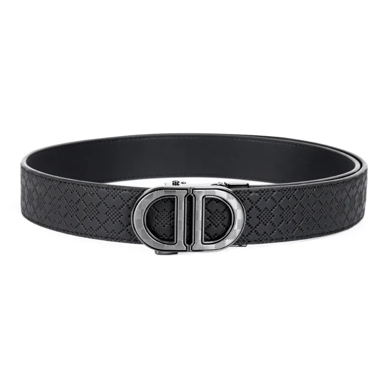 FORTEI Cow Leather, Genuine Leather Belts Men's Black Width 3.5cm Gift Box Set-4