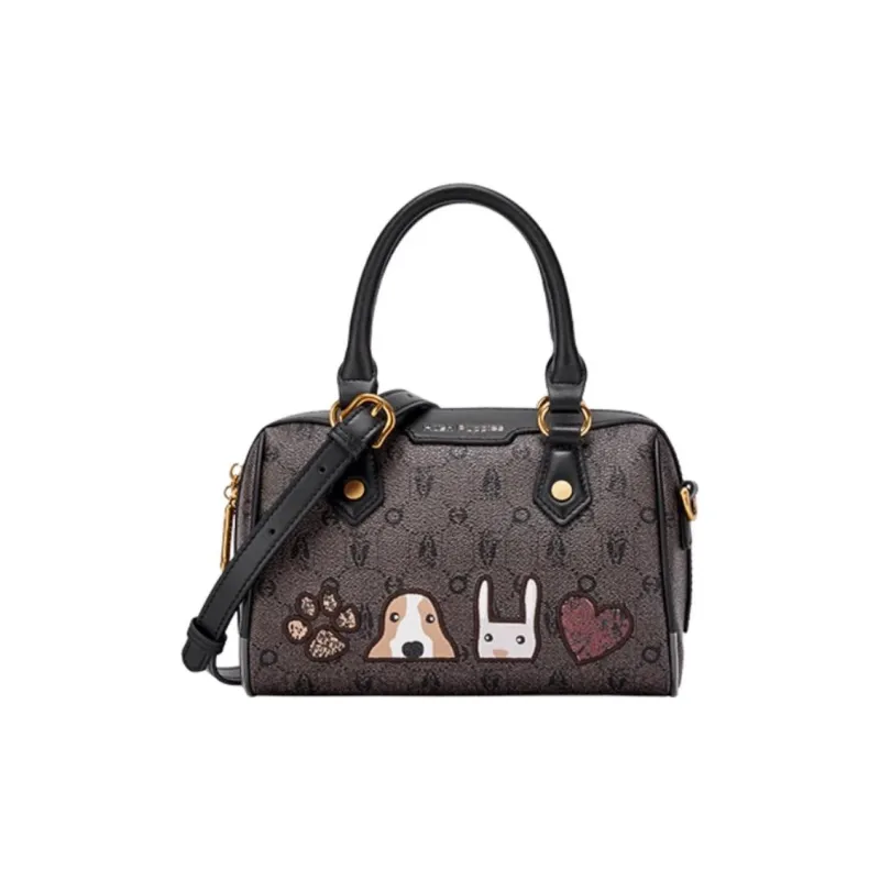 Hush Puppies Synthetic Leather Shoulder Bag Crossbody Bag Handbag Medium Size Women's Beige Apricot/Khaki/Black-0