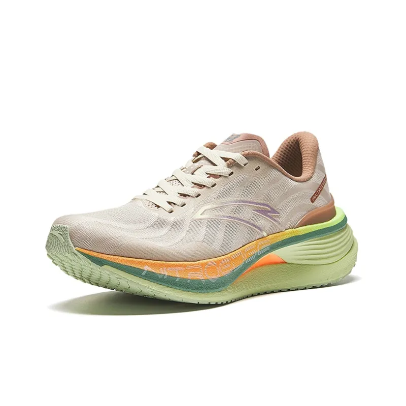 Anta Running Collection Anti-Slip Wear-Resistant Low-Top Casual Running Shoes Women's Brown Green-1