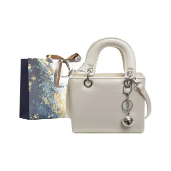 Iman's House PU Small Square Bag Shoulder Bag Handbag Women's White/Silver/Black