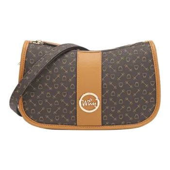 Why Artificial Leather Crossbody Bag, Shoulder Bag Medium Size Women's Coffee & Camel