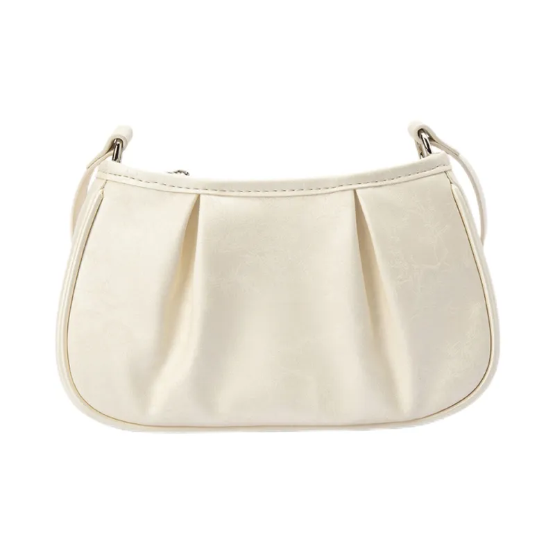 SEM/R PU One Shoulder Handbags Small Size Women's Milk White/Smoke Grey Silver-2