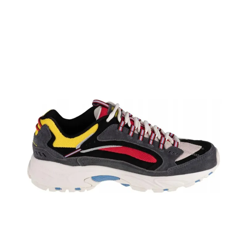 Skechers Slip-Resistant Breathable Low-Top Chunky Sneakers Men's Gray Red-1