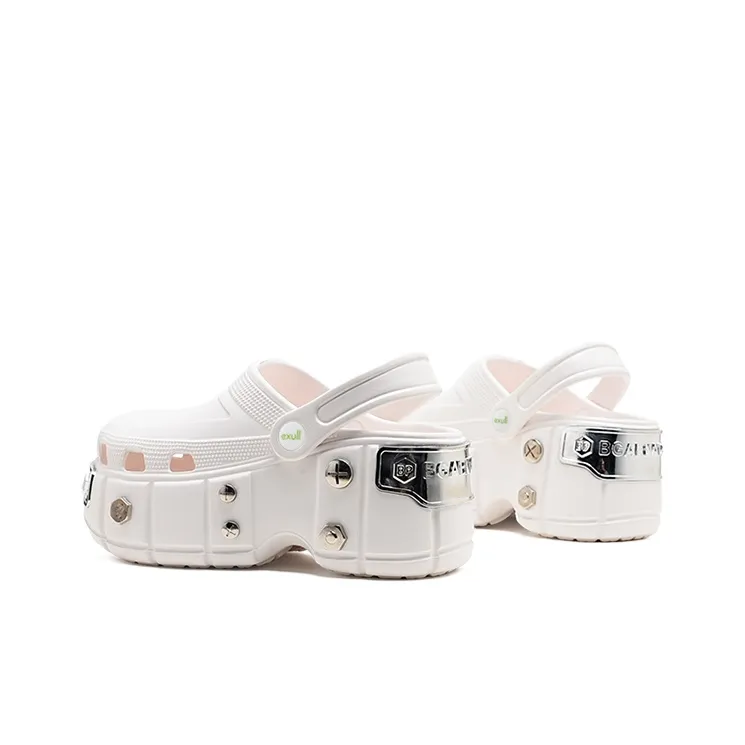 EXULL Q Clogs Women's White Silver-2
