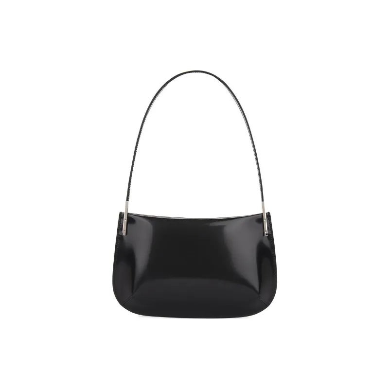 SAINT LAURENT Patent Leather One Shoulder Handbags Women's Black-3