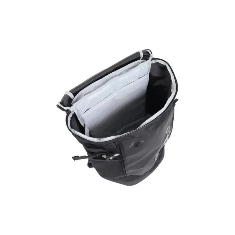 New Balance Polyester With Synthetic Leather Backpack Unisex Black Gray-5