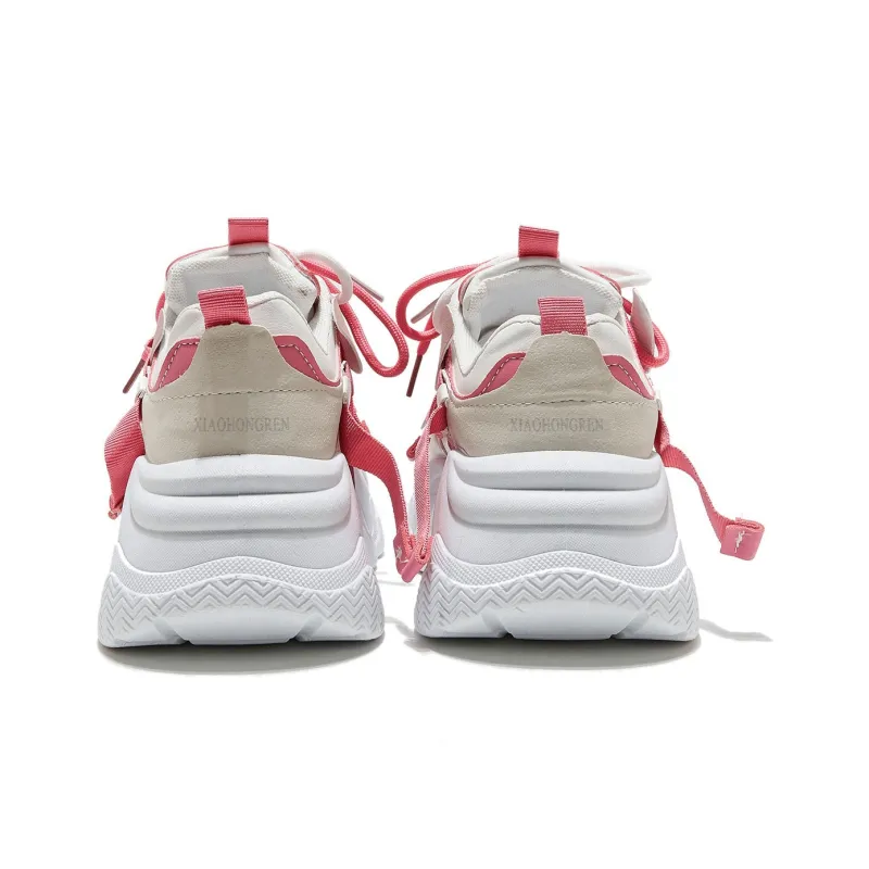 Little Red Man Lightweight Wear Resistant Cushioning Low Top Chunky Sneakers Women's-3