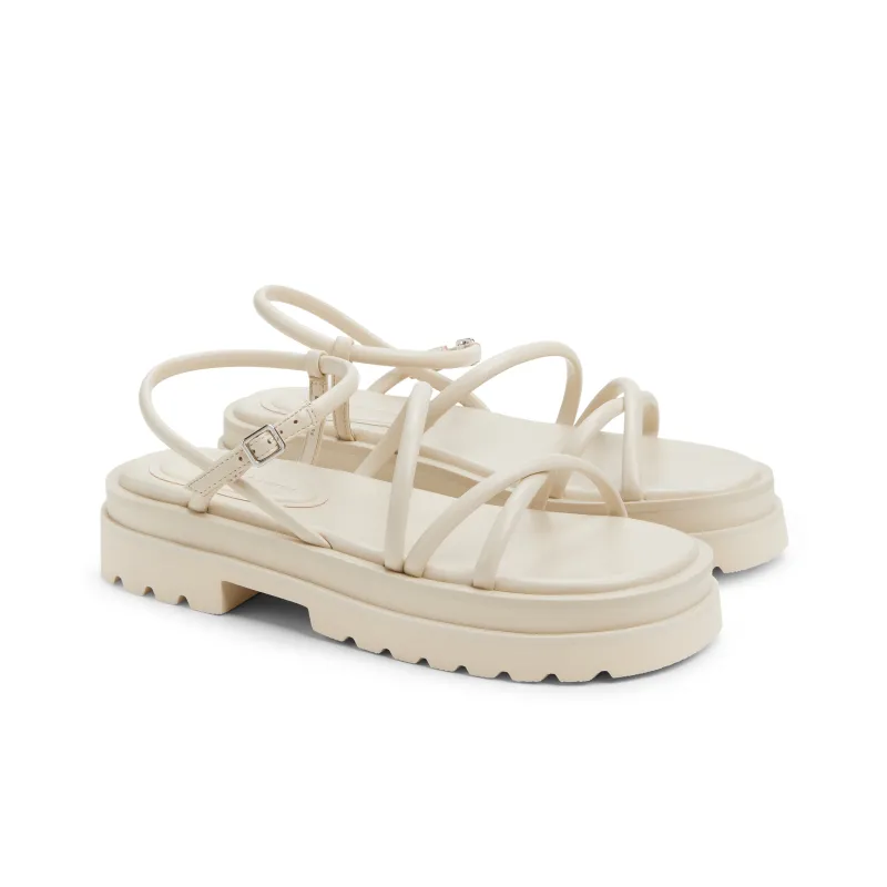 CHARLES&KEITH Small Ck One Strap Sandals 4.1cm Women's Silver/Silver/Beige/Beige/Black-6