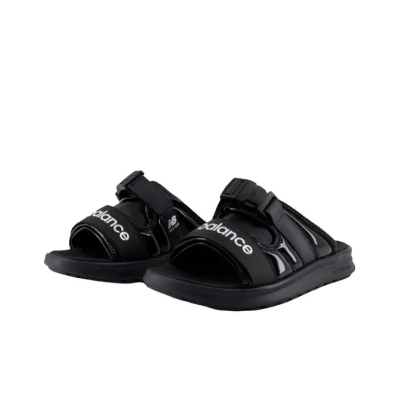 New Balance NB 330 Quiet Slip Resistant Slide Slippers Women's Black White-2