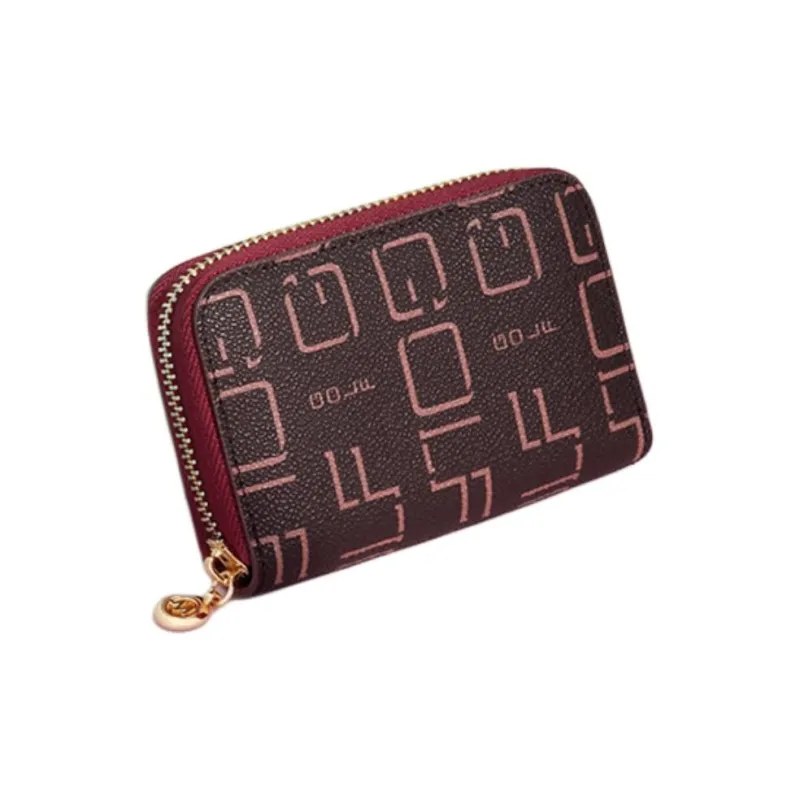 GOLF PVC Card Holder Regular Women's Smoke Pink Coffee/Burgundy Coffee-5