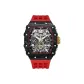 Black Carbon Fiber Red Strap