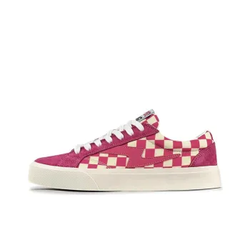 LuzaoT SUPER DRAG Checkerboard Anti Slip Wear Resistant Low Top Skateboard Shoes Women's Pink White
