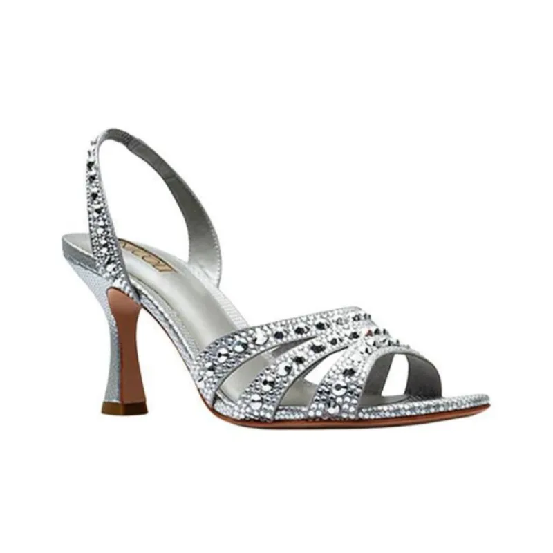 NICOLI Cosoria Strap Sandals 8.5cm Women's Silver-2