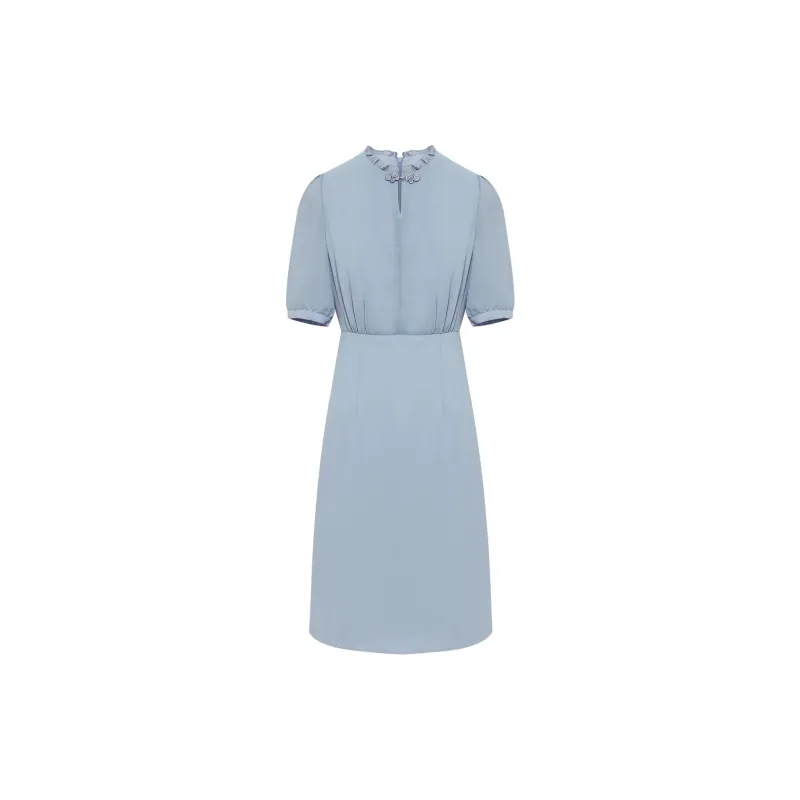 BBLLUUEE Short Sleeved Dress Women's Moonlight Blue-1