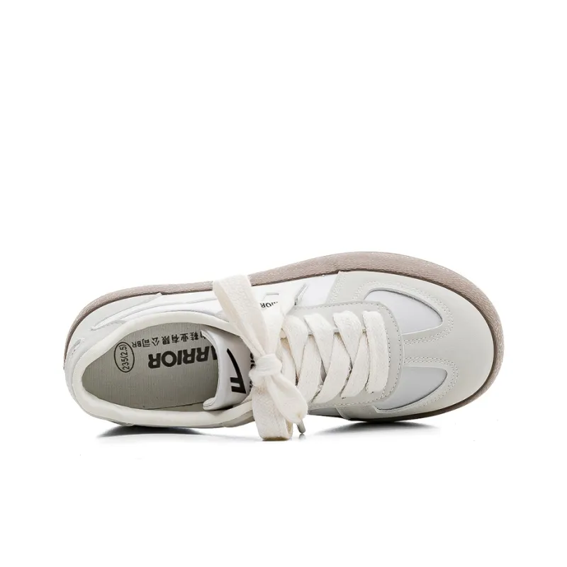 Warrior Breathable And Slip Resistant Low Top Canvas Shoes Women's Gray Silver Beige-2