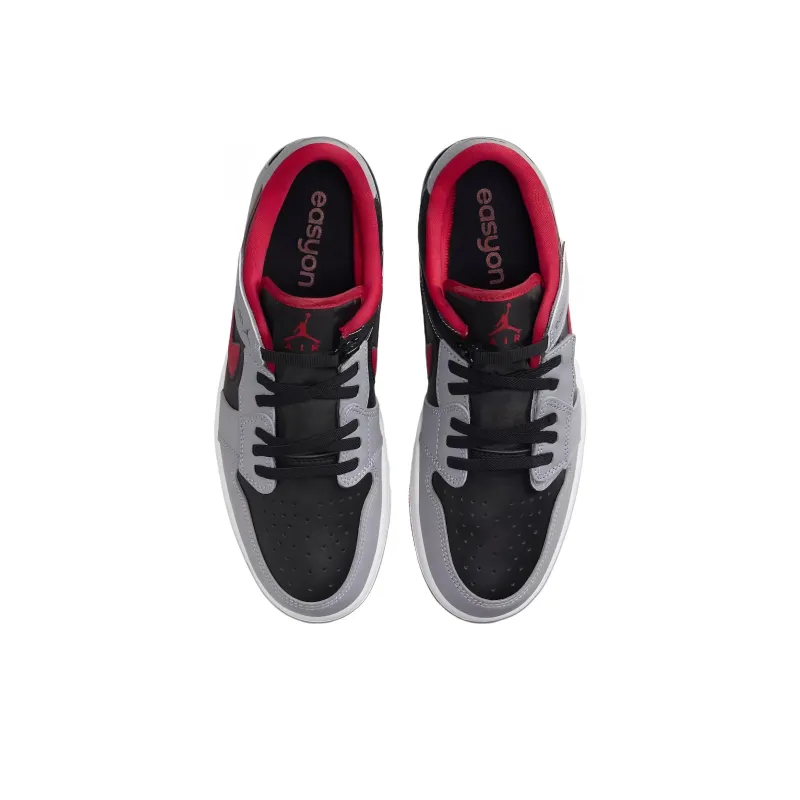 Jordan 1 Low Flyease Fire Red Cement Grey-3