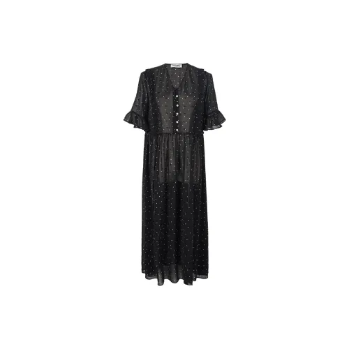 MISSSHINE Short-Sleeved Dresses Women's Black And White Polka Dot