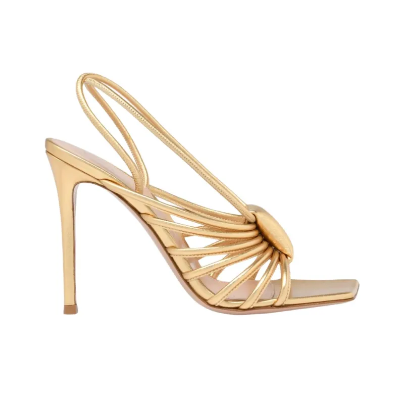 GIANVITO ROSSI Hellen Strap Sandals 10.5cm Women's Gold-1