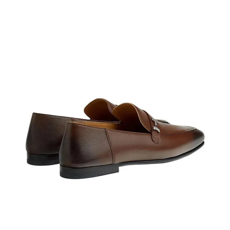 HERMES Giovanni Loafers Men's Brown-3