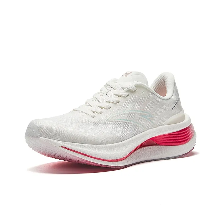Anta Running Collection Anti Slip And Wear Resistant Breathable Low Top Running Shoes Women's White Pink-1