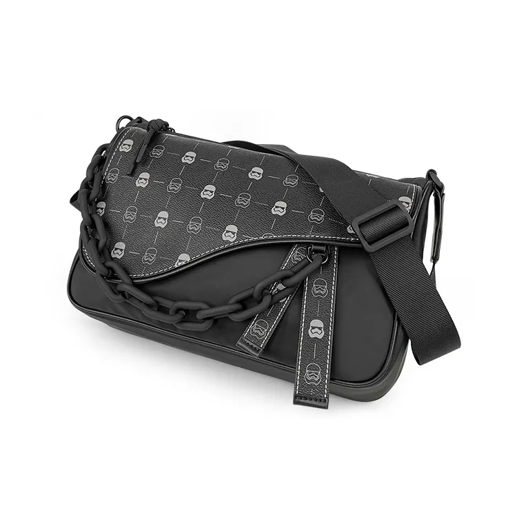 GUDI PVC Saddle Bag Crossbody Bag Regular Unisex Black-2