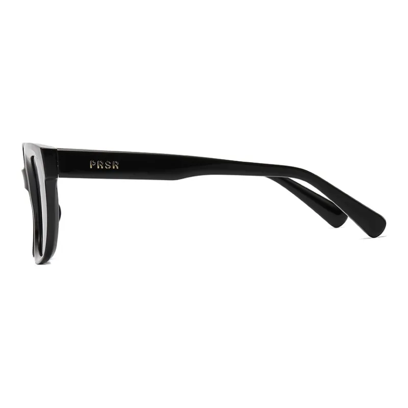 Prsr Plate Frame TR/Memory Plastic Square Sunglasses Unisex Black/Blue Gray-1