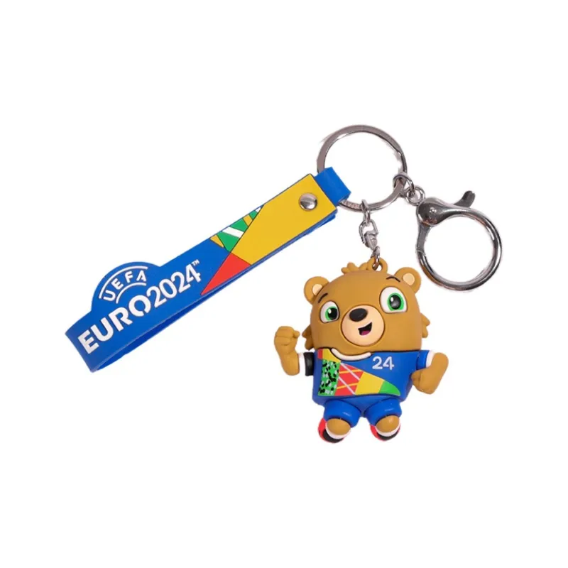 UEFA EURO 2024 Keychain Badge Zinc Alloy Mascot 36x29.5mm Soccer 17x17mm Unisex-4