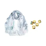 Gray+Random Silk Scarf Clip