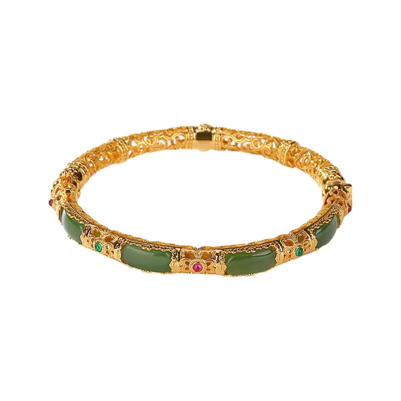 Love Hetian Jade Bangles Green Jade Women's-13