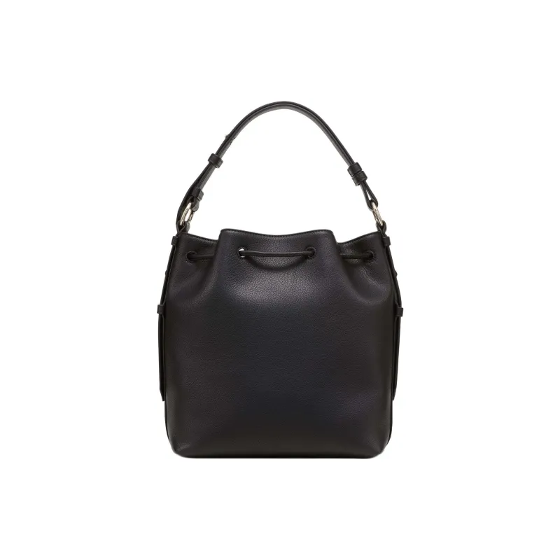 DKNY Leather Bucket Bags Handbags Medium Size Women's Black-2