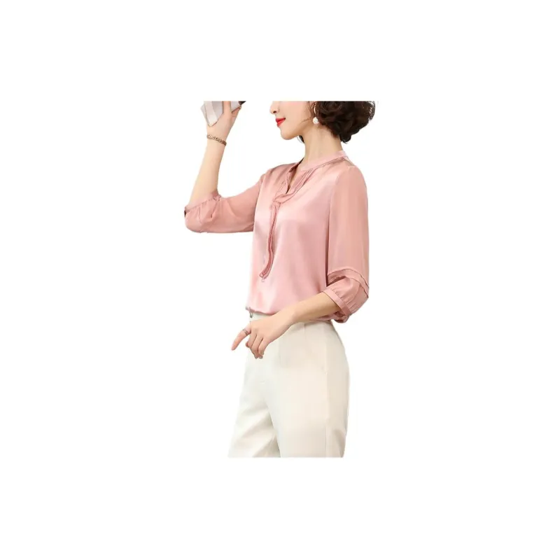 Yi Mengyuan Satin Silk Shirt Women's-11