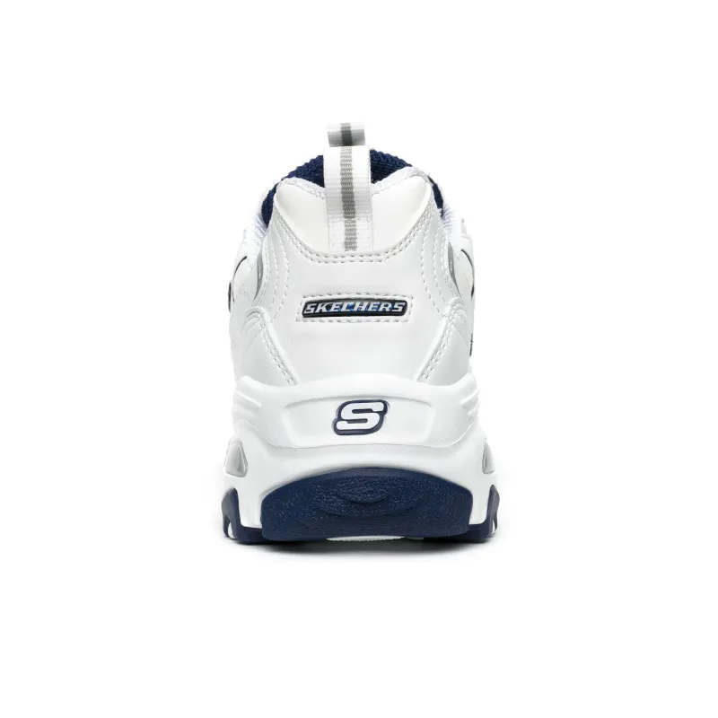Skechers D'LITES 1.0 Slip Resistant Cushioning Low Top Chunky Sneakers Women's White Blue-4