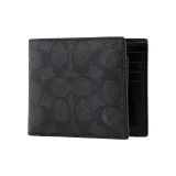 COACH 3 IN 1 Wallet Coated Canvas With Calfskin Wallet Men's Gray Blue