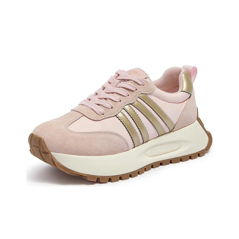 CAMEL Durable Breathable Low Top Casual Running Shoes Women's Pink Gold-2