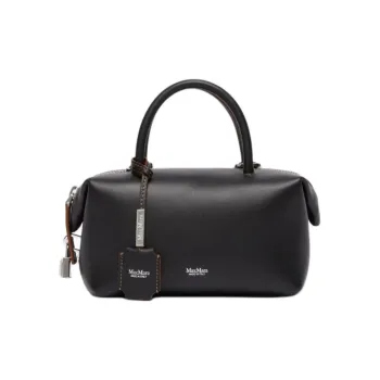 MaxMara Shiny Leather Handbag, Shoulder Bag, Crossbody Bag Small Size Women's Black