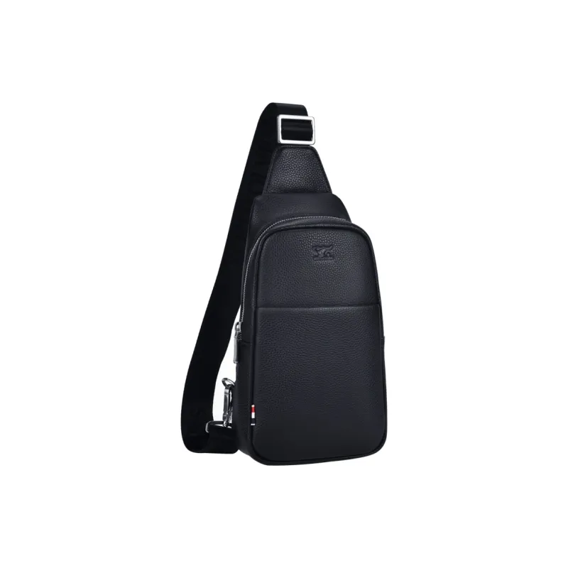 SEPTWOLVES Cow Leather Crossbody Bag Sling Bag Regular Men's Black-1