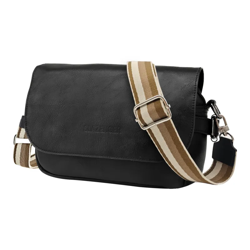 Slazenger PU Shoulder Bags Regular Unisex Classic Black-6
