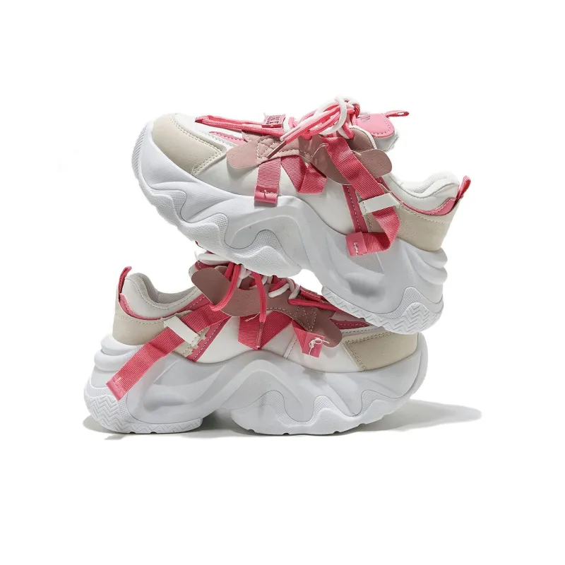 Little Red Man Lightweight Wear Resistant Cushioning Low Top Chunky Sneakers Women's-2