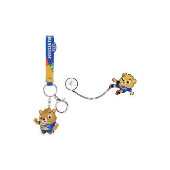 UEFA EURO 2024 Keychain Badge Zinc Alloy Mascot 36x29.5mm Soccer 17x17mm Unisex