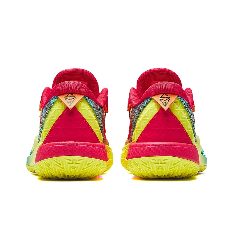 Anta Tide 6 Cushioned Slip-Resistant Low-Top Basketball Shoes Women's Red Yellow-3
