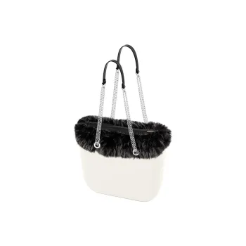 O Bag Thermoplastic Compound Handbag Shoulder Bag Women's Milk White/Black