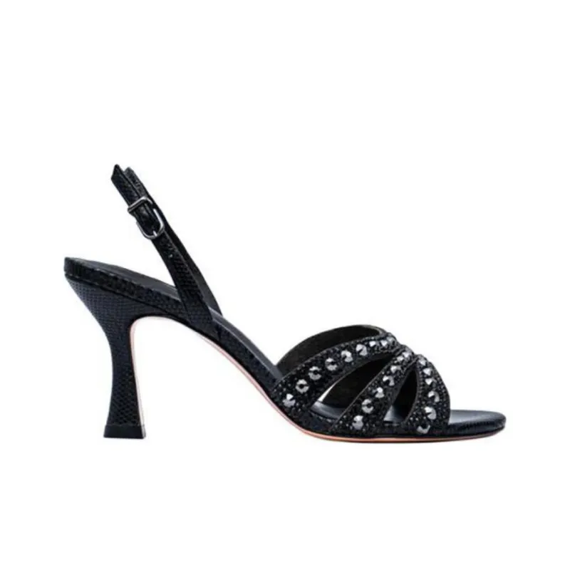 NICOLI Cosoria Strap Sandals 8.5cm Women's Black-1
