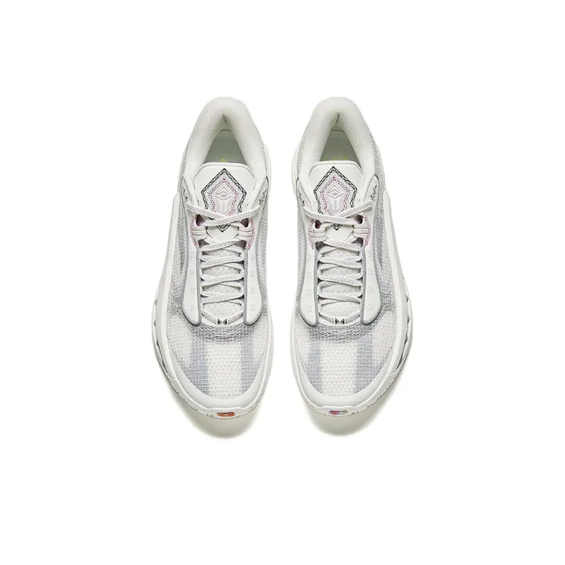 Anta Tide 6 Cushioned Slip Resistant Low Top Basketball Shoes Men's Papyrus White-2